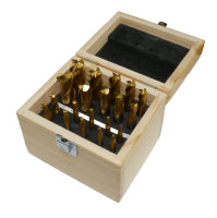 Mill set 20-pieces HSS-TiN, wooden box